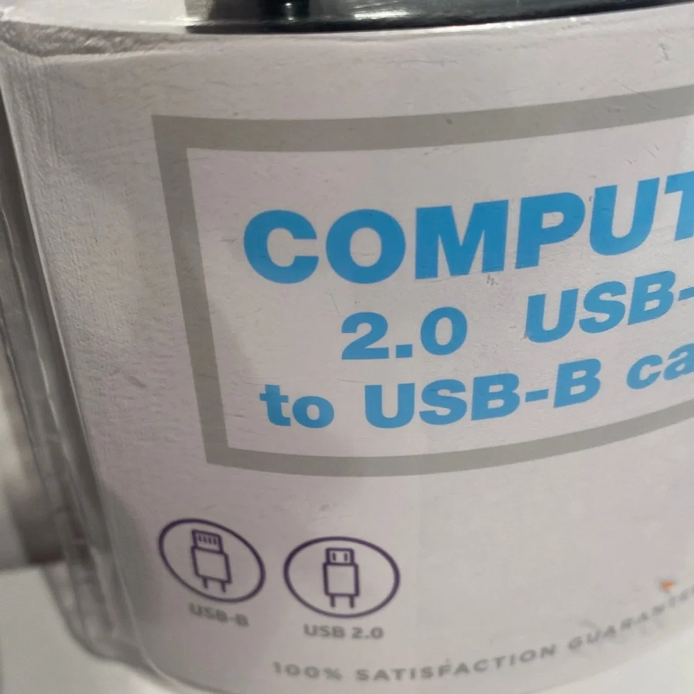 Black USB-A to USB-B Cable USB 2.0 New 6 ft